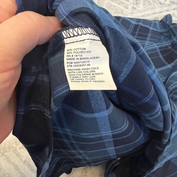 Ely Cattleman Mens Large Blue Long Sleeve Pearl Snap Western Cowboy Shirt - Picture 4 of 4